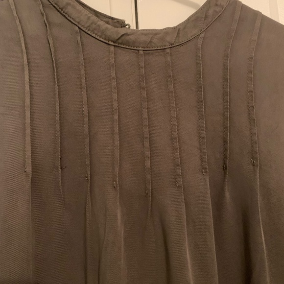 Olive green cotton swing dress - Picture 3 of 8